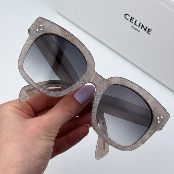 Celine Women BRAND NEW Sunglasses Grey Silver Smoke Gradient Geometric CL4002UN